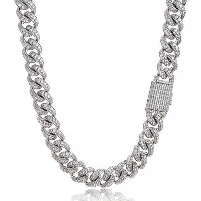 Custom Iced-Out Bubble Cuban Chain Necklace with Zircon Stones - CaratixJewelry