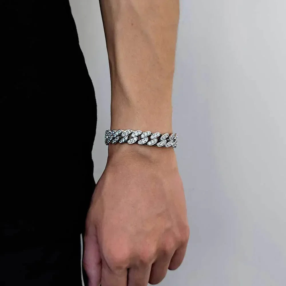 Custom 12mm Single-Row Iced Out Cuban Link Chain Gold Style | Caratix - CaratixJewelry