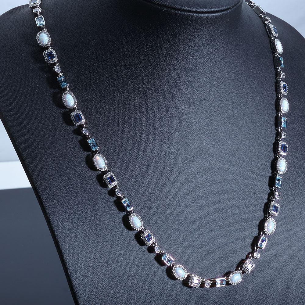 Custom 6mm Colorful Gemstone & Opal Necklace | Niche Iced Out Jewelry | Caratix - CaratixJewelry