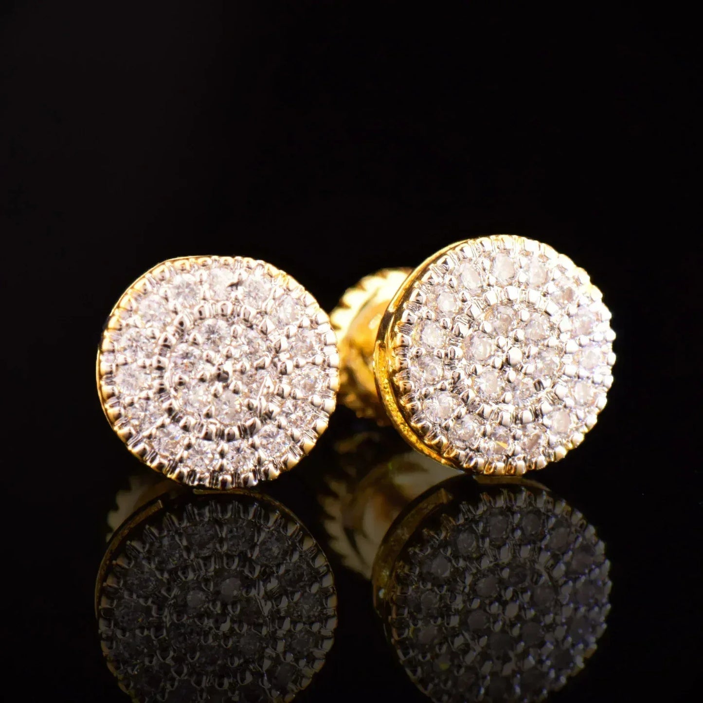 Small Round Iced Out Stud Earrings with Zircon | Creative & Trendy Hip Hop Jewelry | Caratix Jewelry - CaratixJewelry