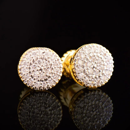 Small Round Iced Out Stud Earrings with Zircon | Creative & Trendy Hip Hop Jewelry | Caratix Jewelry - CaratixJewelry