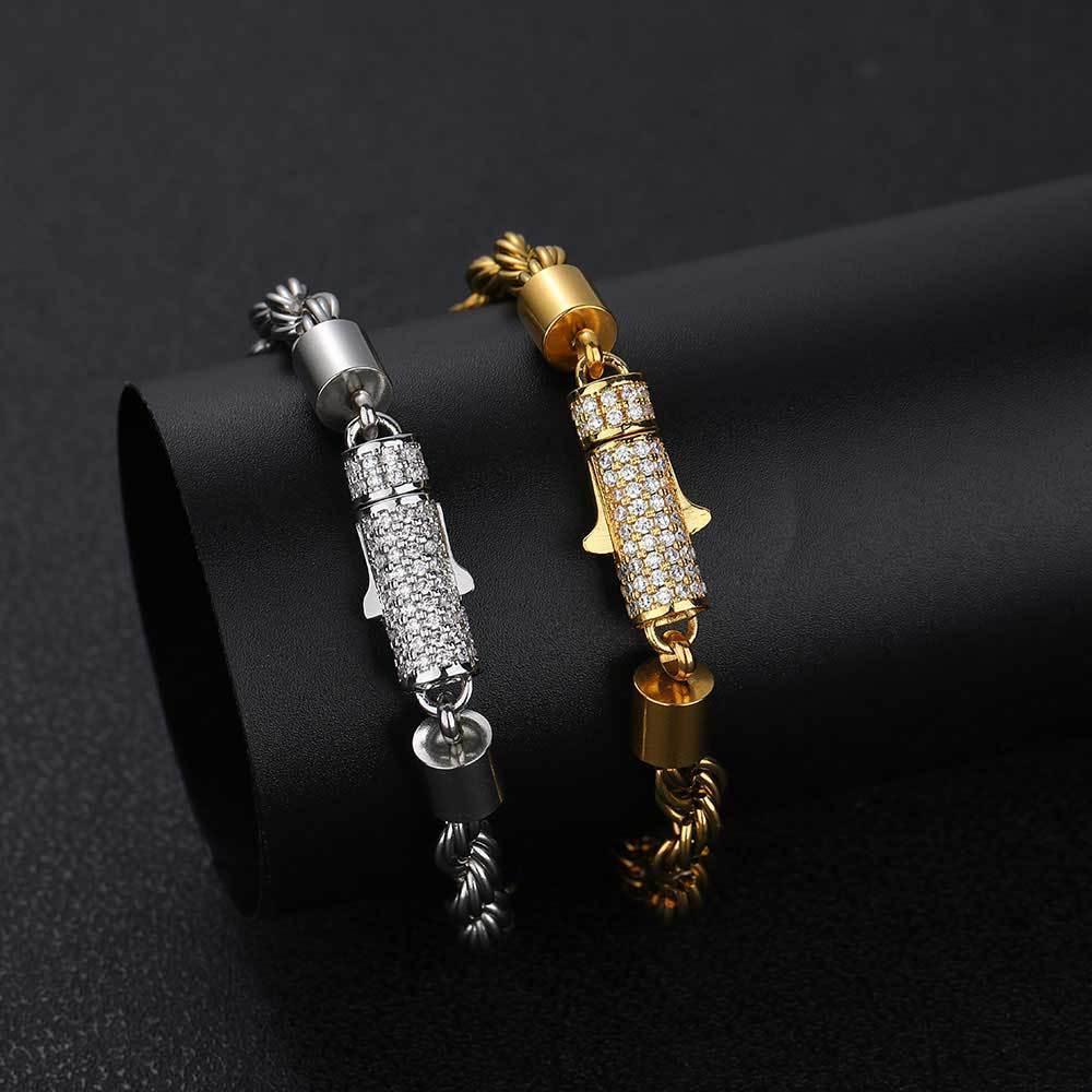 6mm Twist Rope Chain Stainless Steel Bracelet Caratix Jewelry - CaratixJewelry
