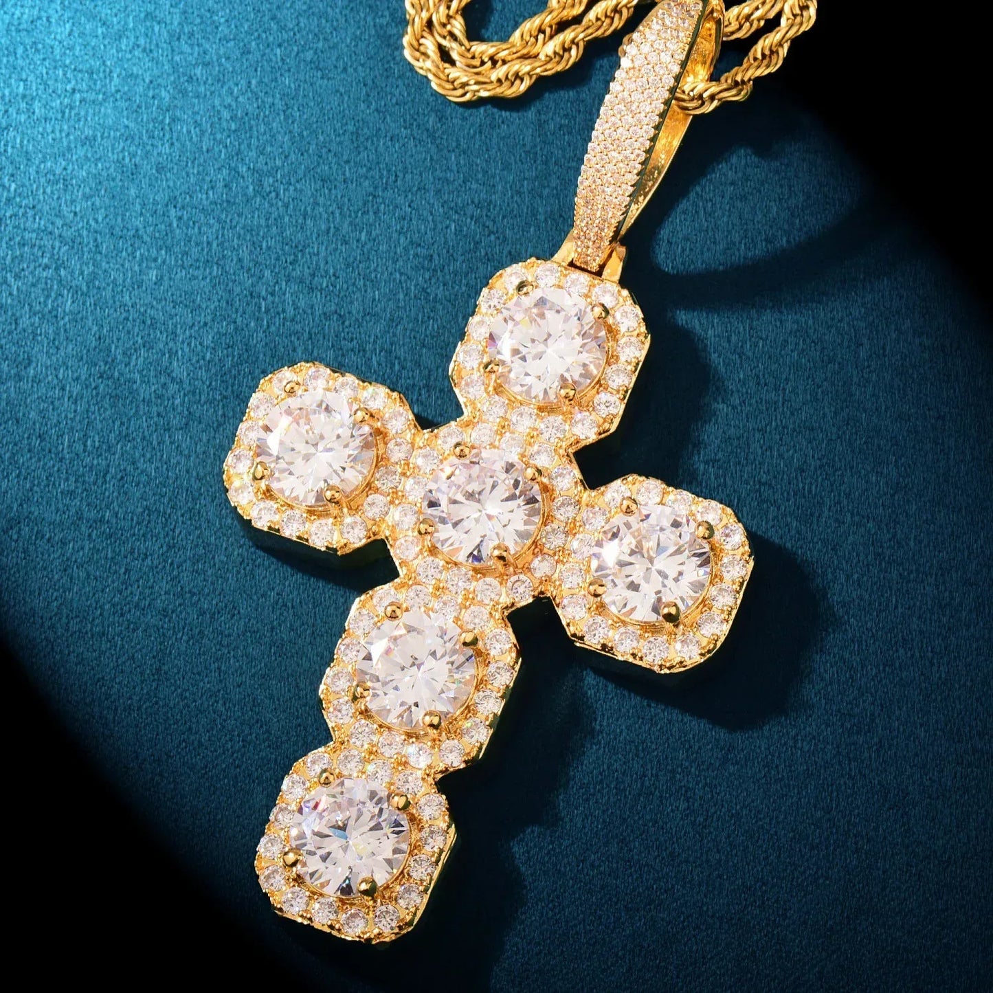 CZ Cross Pendant Necklace | Hip Hop Punk Streetwear Jewelry - CaratixJewelry