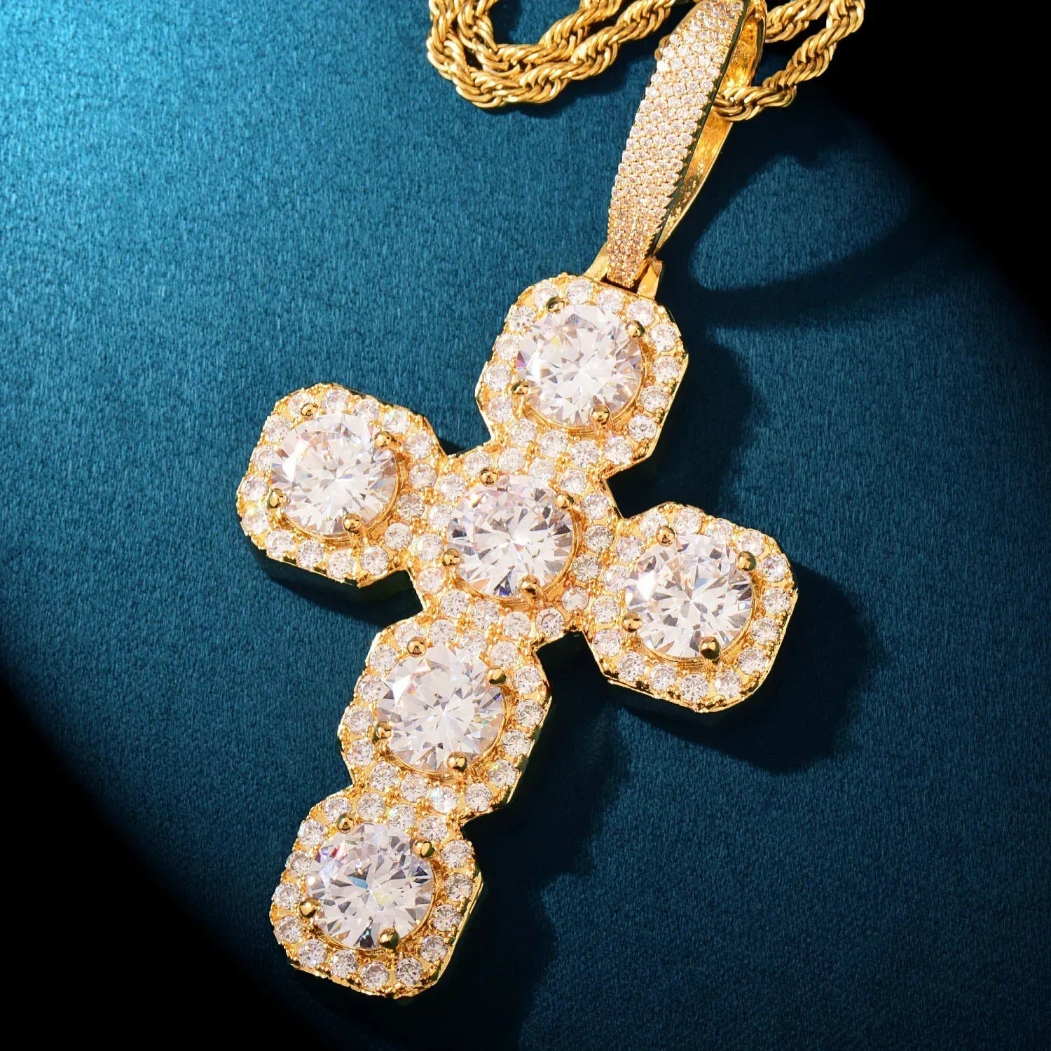 CZ Cross Pendant Necklace | Hip Hop Punk Streetwear Jewelry - CaratixJewelry