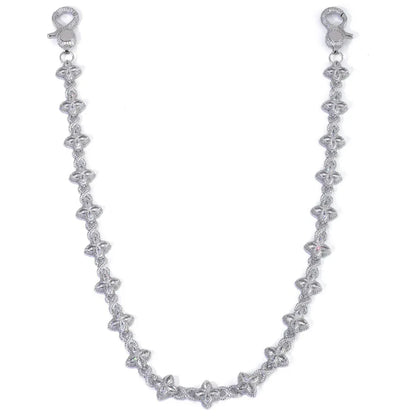 Women's Clover & Infinity 8 Metallic Waist Chain | Iced Out Jewelry Body Link | Luxury Zircon Belt Accessory | Caratix - CaratixJewelry