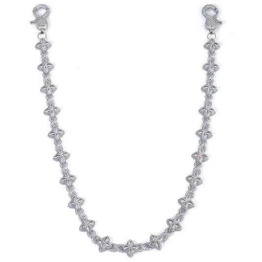 Women's Clover & Infinity 8 Metallic Waist Chain | Iced Out Jewelry Body Link | Luxury Zircon Belt Accessory | Caratix - CaratixJewelry
