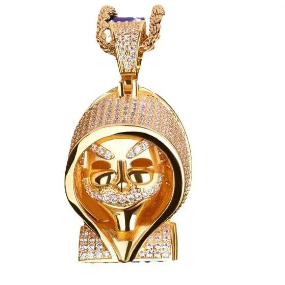 Men's Real 18K Gold Plated Gear Head Necklace | Solid Metal Gothic Jewelry Caratix - CaratixJewelry