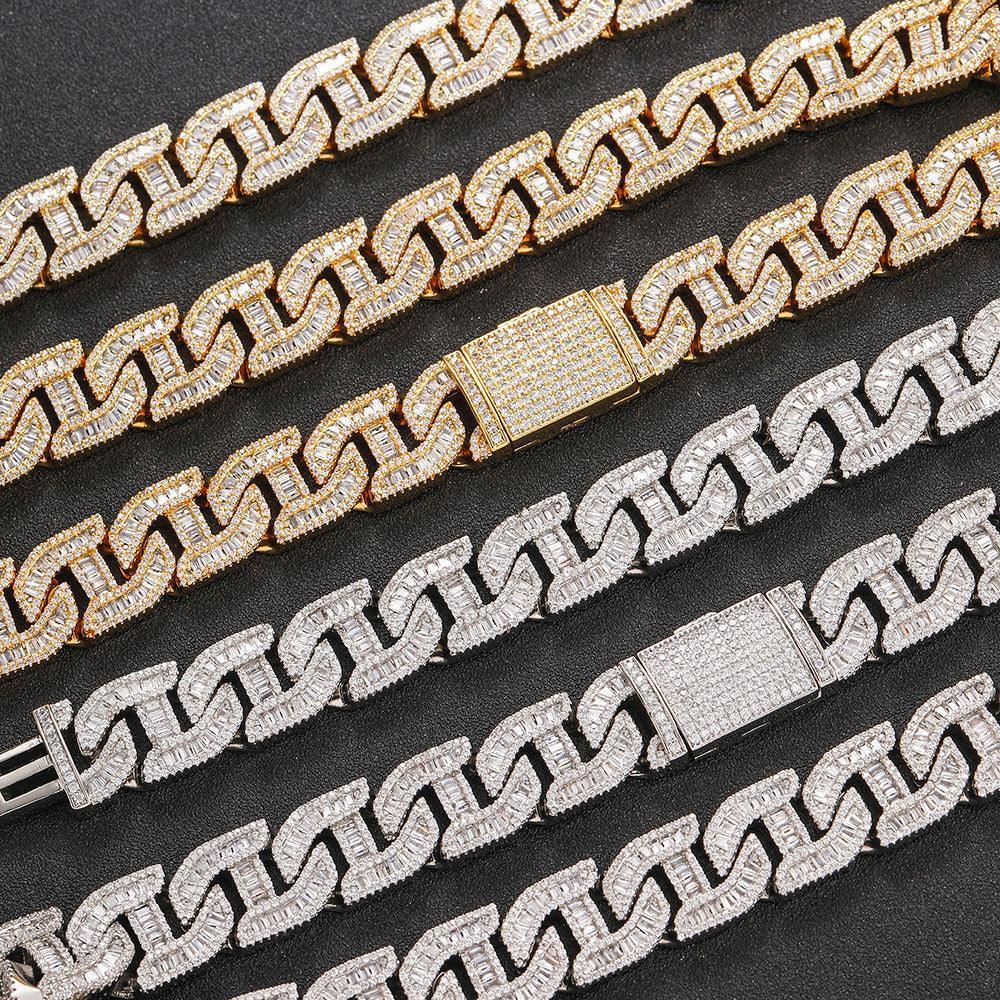 16mm Pig Nose Cuban Chain Mixed Set Zircon - CaratixJewelry