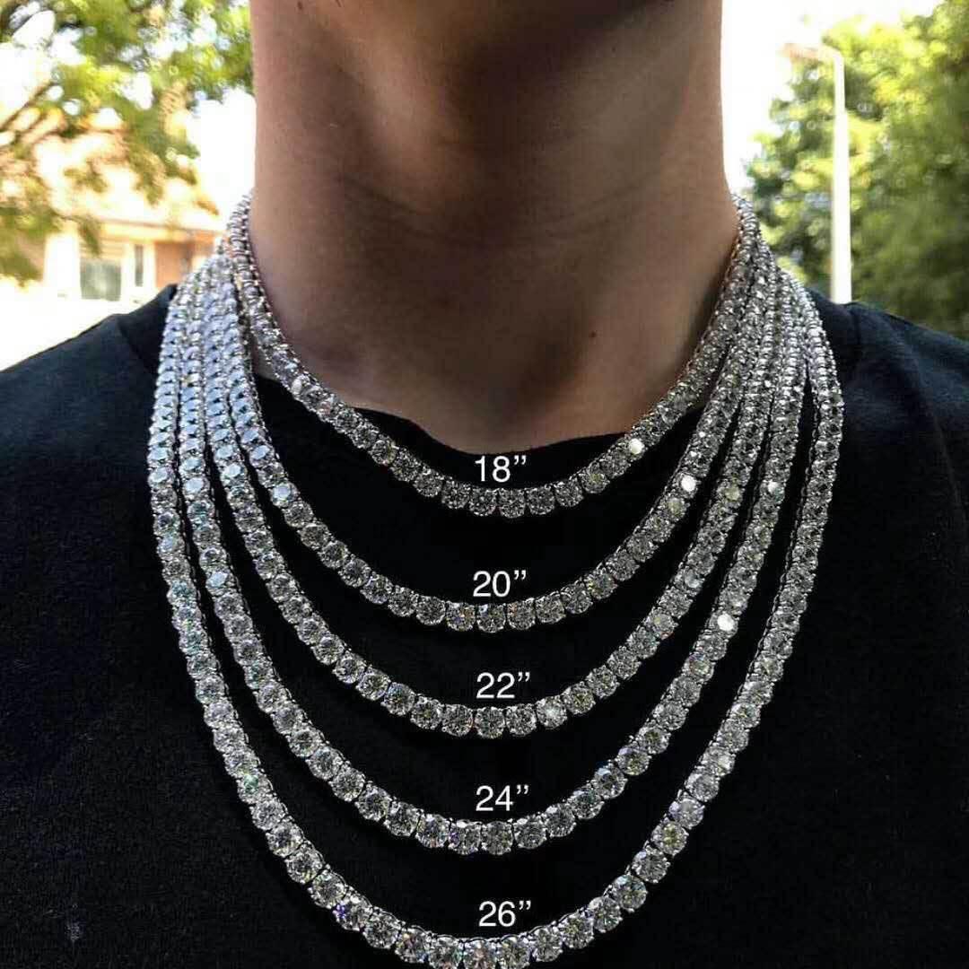 Tennis Chain Zircon Hip Hop Necklace Rapper Iced Out Chain Style for Men | Caratix Jewelry - CaratixJewelry
