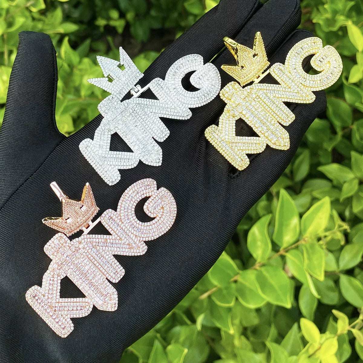 Iced Out Crowned KING Pendant | Men's Royal Statement Necklace - CaratixJewelry