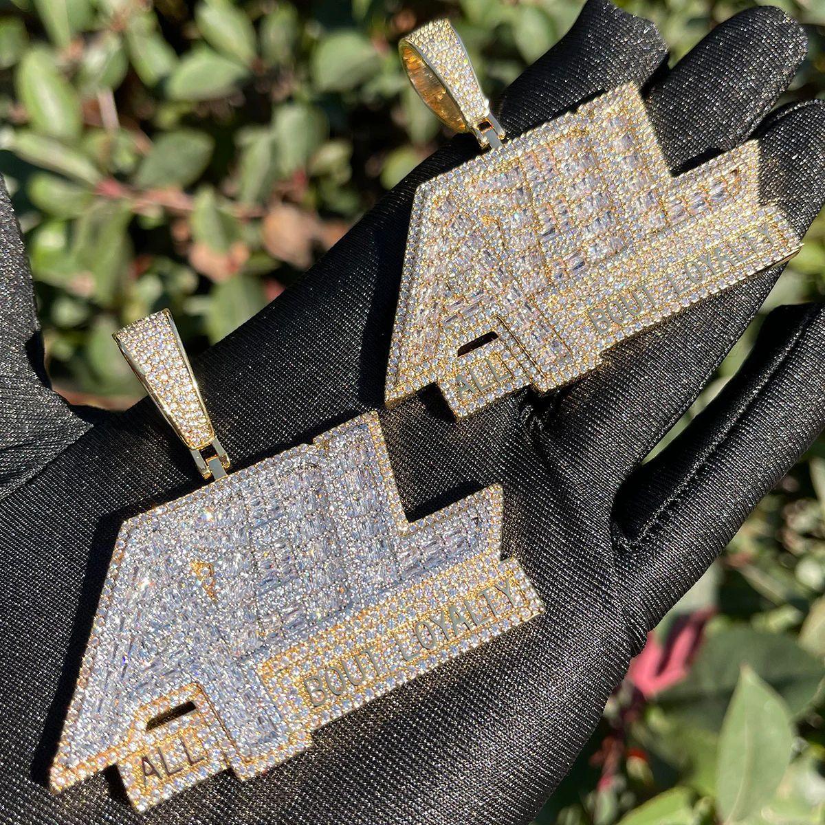 Iced Out "All Bout Loyalty" Pendant | Men's Street Motto Necklace | Premium Copper CZ Slogan Jewelry | Brotherhood Bling | Caratix - CaratixJewelry