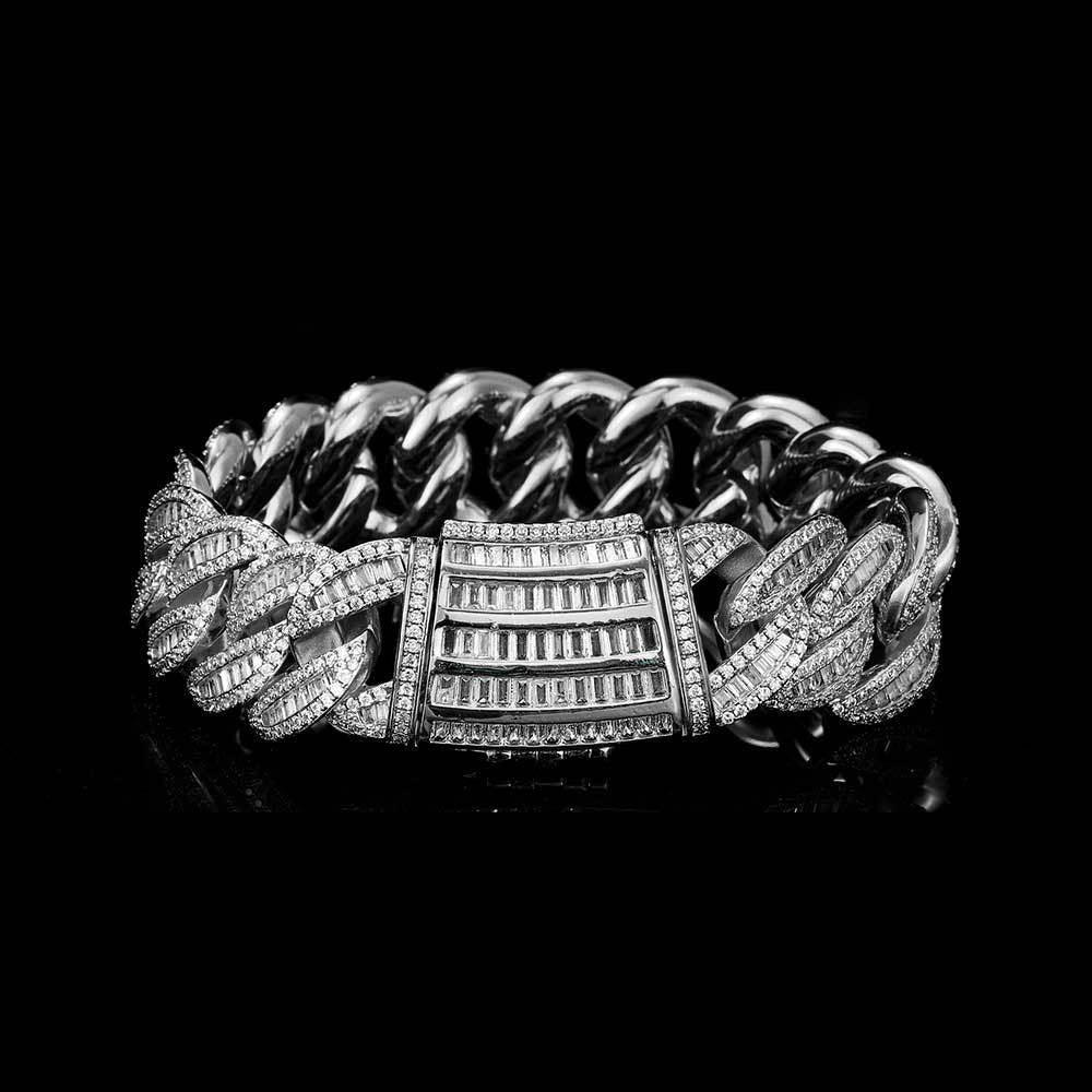Custom Baguette Mixed-Cut Cuban Bracelet | Miami Clasp - CaratixJewelry