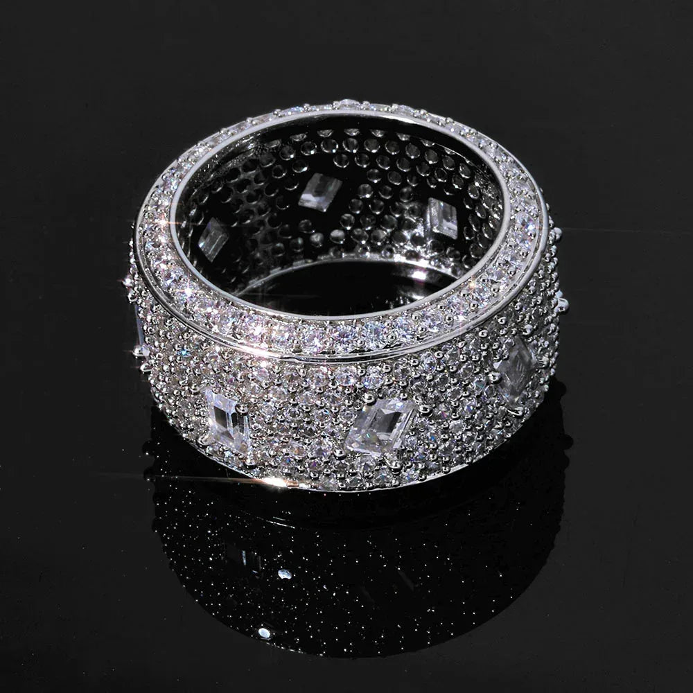 Full Zircon Round Shape Hip Hop Ring Jewelry for Men & Women | Caratix Jewelry - CaratixJewelry