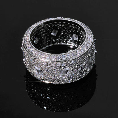 Full Zircon Round Shape Hip Hop Ring Jewelry for Men & Women | Caratix Jewelry - CaratixJewelry