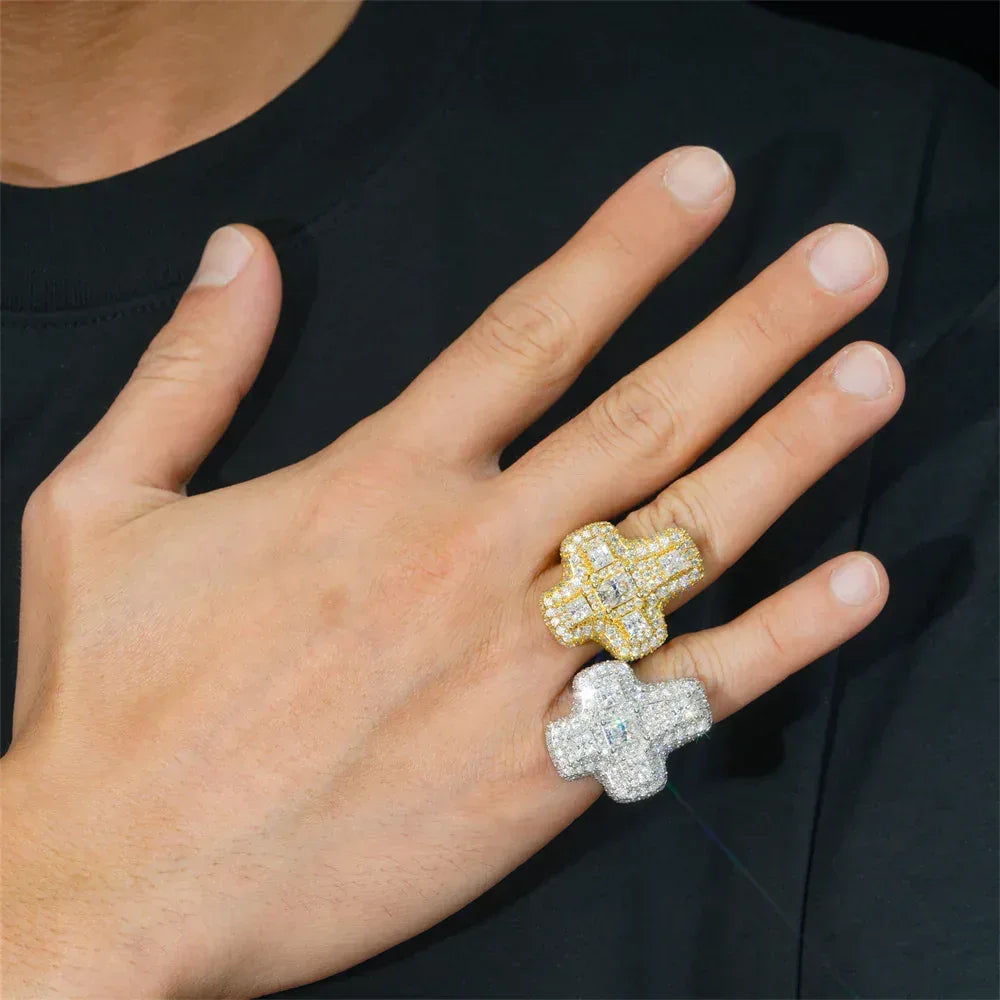 Men’s D-Color VVS Moissanite Ring | S925 Silver Full Iced Out Hip Hop Jewelry - CaratixJewelry