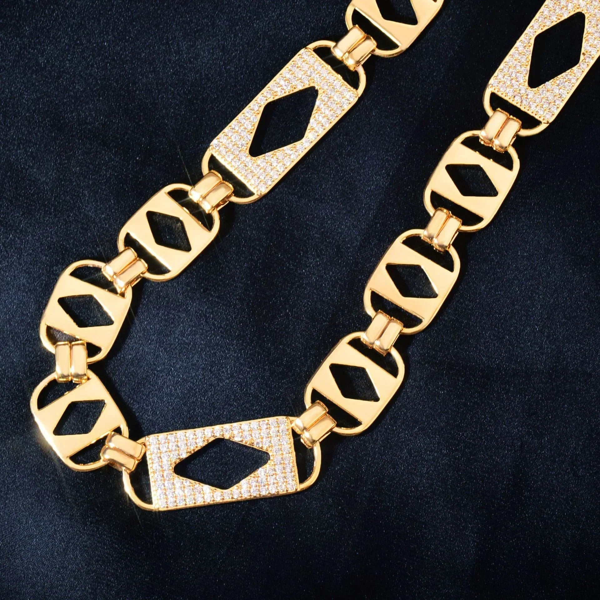 14mm Shaped Cuban Chain Necklace - CaratixJewelry
