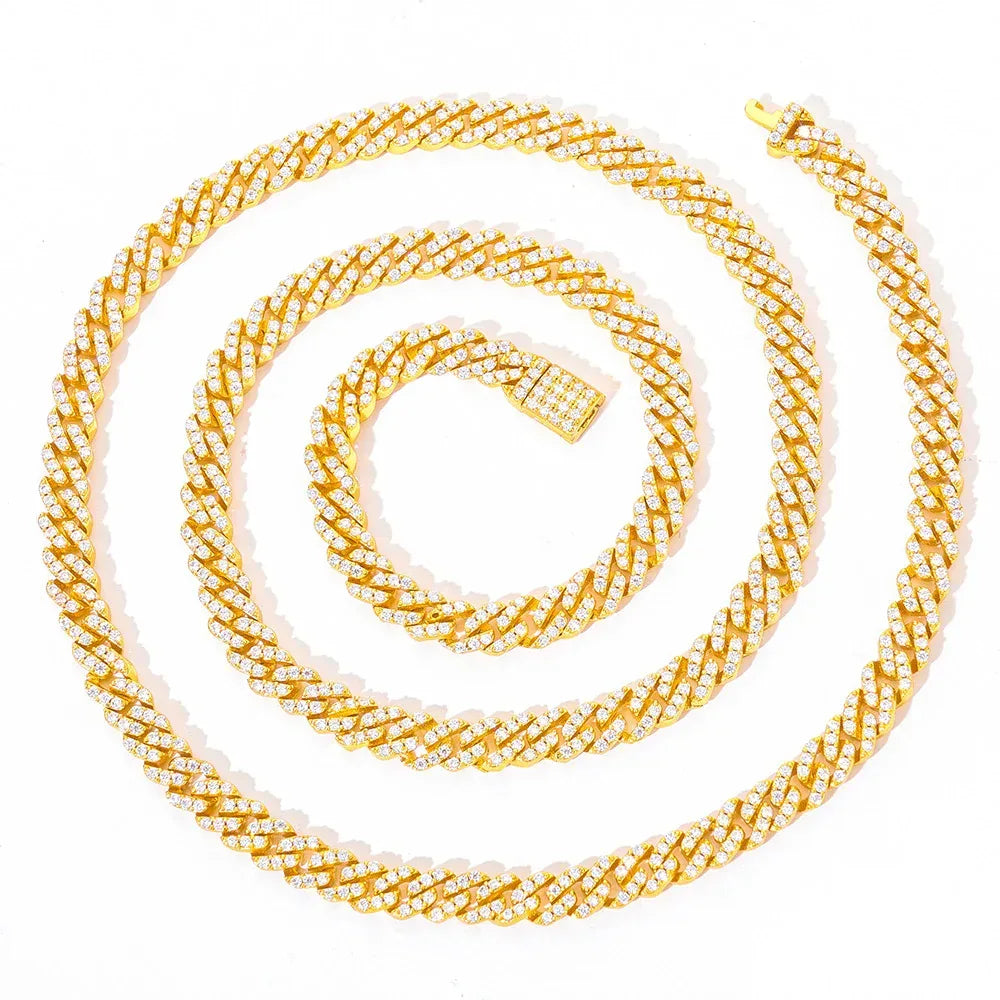 Custom 5mm S925 Sterling Silver Cuban Chain | Slim Iced Out Rapper Chain | Caratix - CaratixJewelry