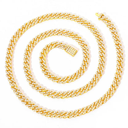 Custom 5mm S925 Sterling Silver Cuban Chain | Slim Iced Out Rapper Chain | Caratix - CaratixJewelry