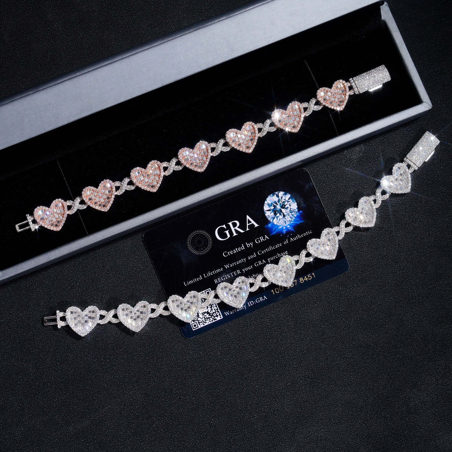 14mm S925 Sterling Silver Heart Moissanite Cuban Link Chain | Iced Out Heart Chain | Caratix
