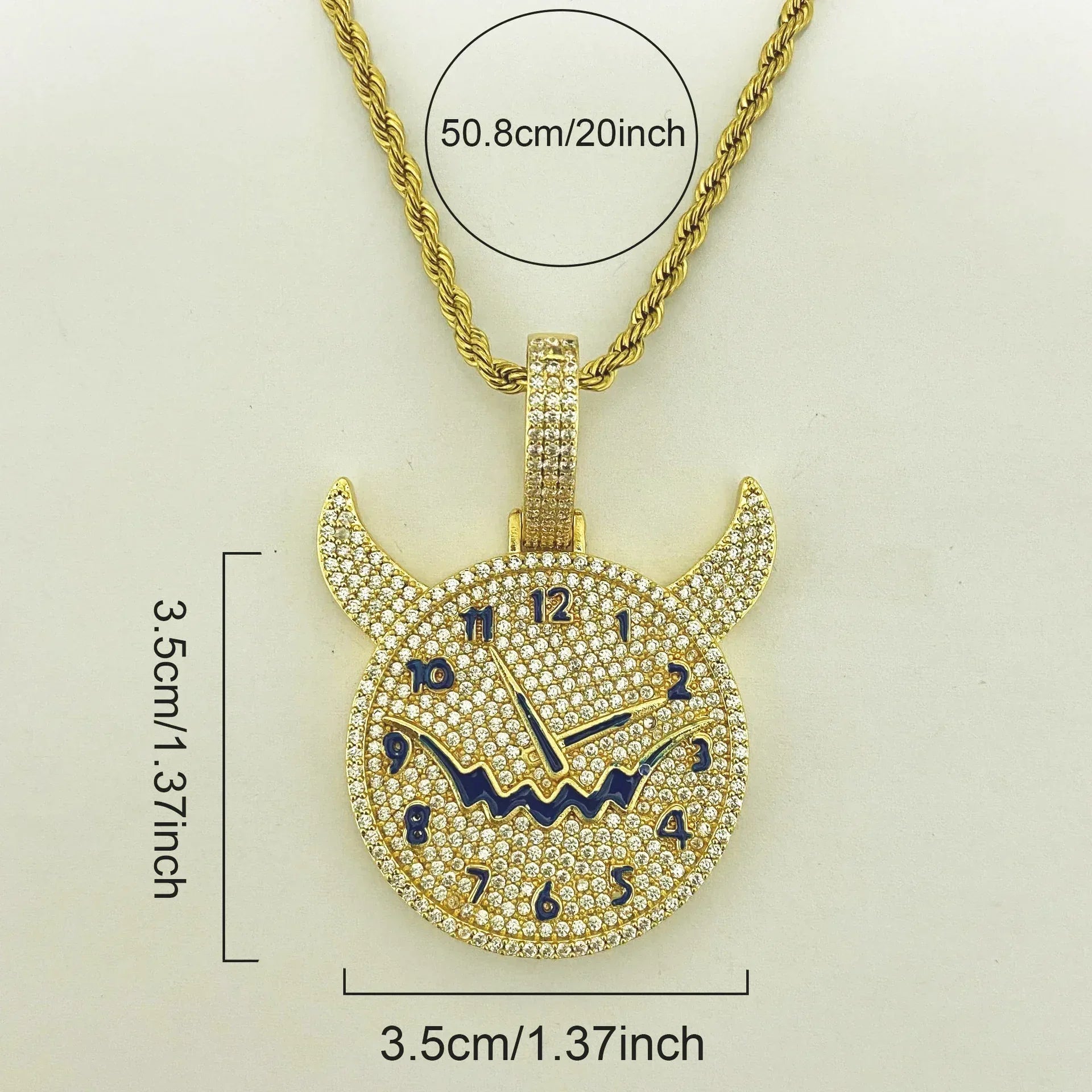 Men's Niche Skull Watch Necklace | 14K Gold Finish CZ Hip Hop Bling - CaratixJewelry