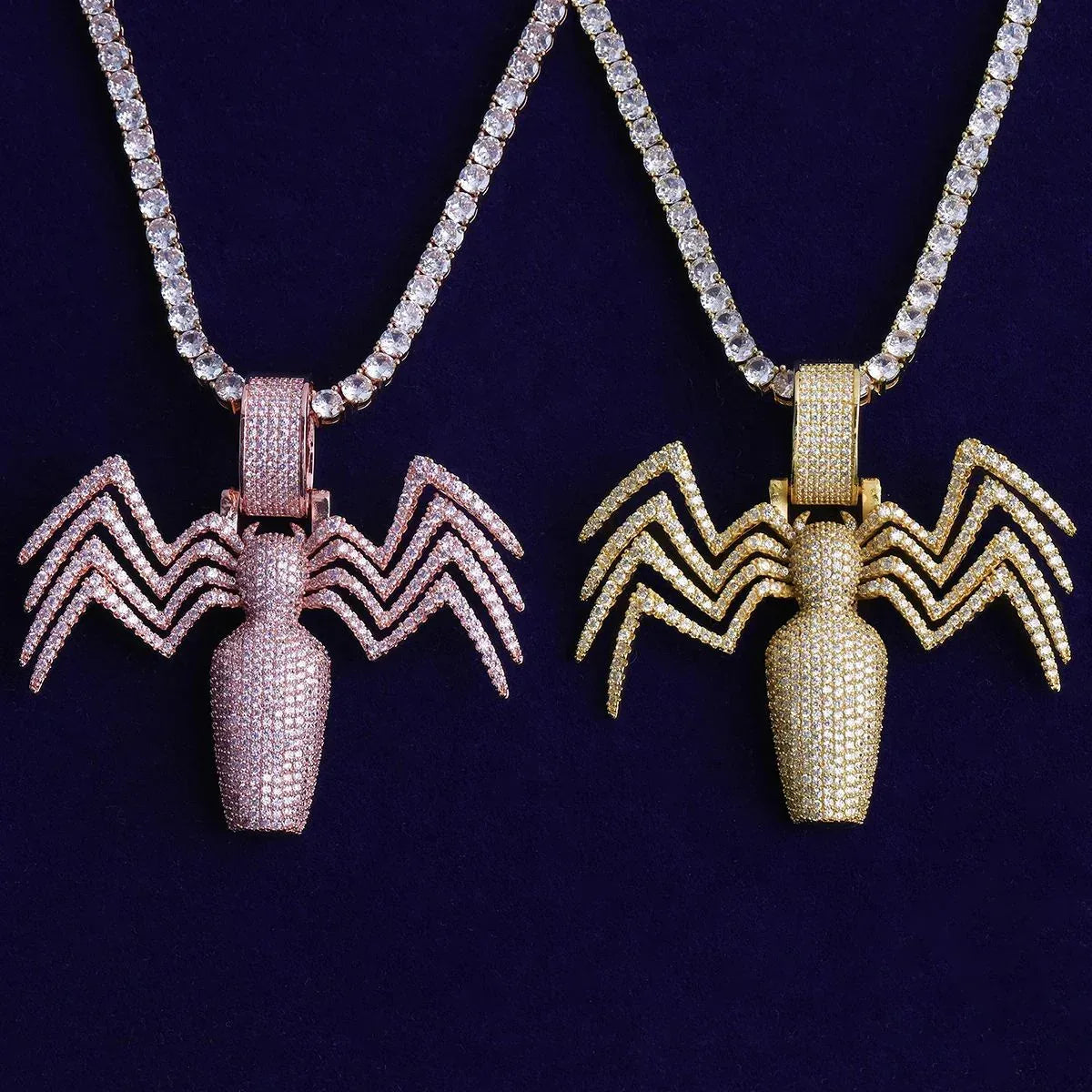 Men's Real Copper CZ Necklace | Luxury 3D Arachnid Jewelry - CaratixJewelry