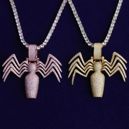 Men's Real Copper CZ Necklace | Luxury 3D Arachnid Jewelry - CaratixJewelry
