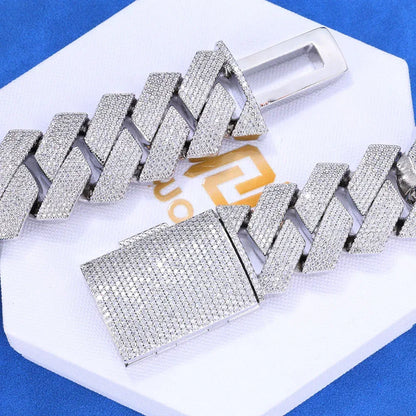 -Cut Moissanite Cuban Link Chain – S925 Sterling Silver Iced-Out Hip Hop Men’s Luxury Streetwear Necklace - CaratixJewelry