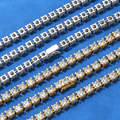 6mm Moissanite Tennis Chain – Custom S925 Sterling Silver Iced-Out Hip Hop Men’s Luxury Streetwear Necklace - CaratixJewelry