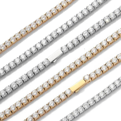 Custom Moissanite Stainless Steel Tennis Chain | Durable Men's & Women's Bling Jewelry | Caratix - CaratixJewelry