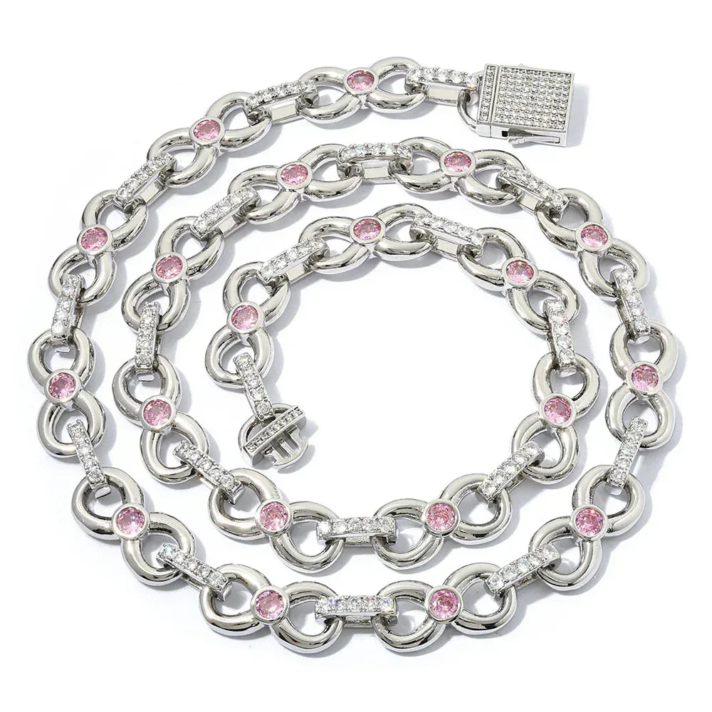 Infinity Figure-8 Moissanite Chain – S925 Sterling Silver Iced-Out Hip Hop Men’s Luxury Streetwear Necklace - CaratixJewelry