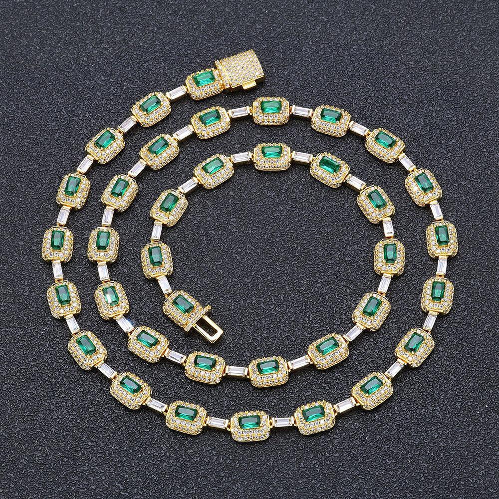 Colorful Gemstone Iced Out Zircon Rapper Chain Jewelry | Caratix Jewelry - CaratixJewelry
