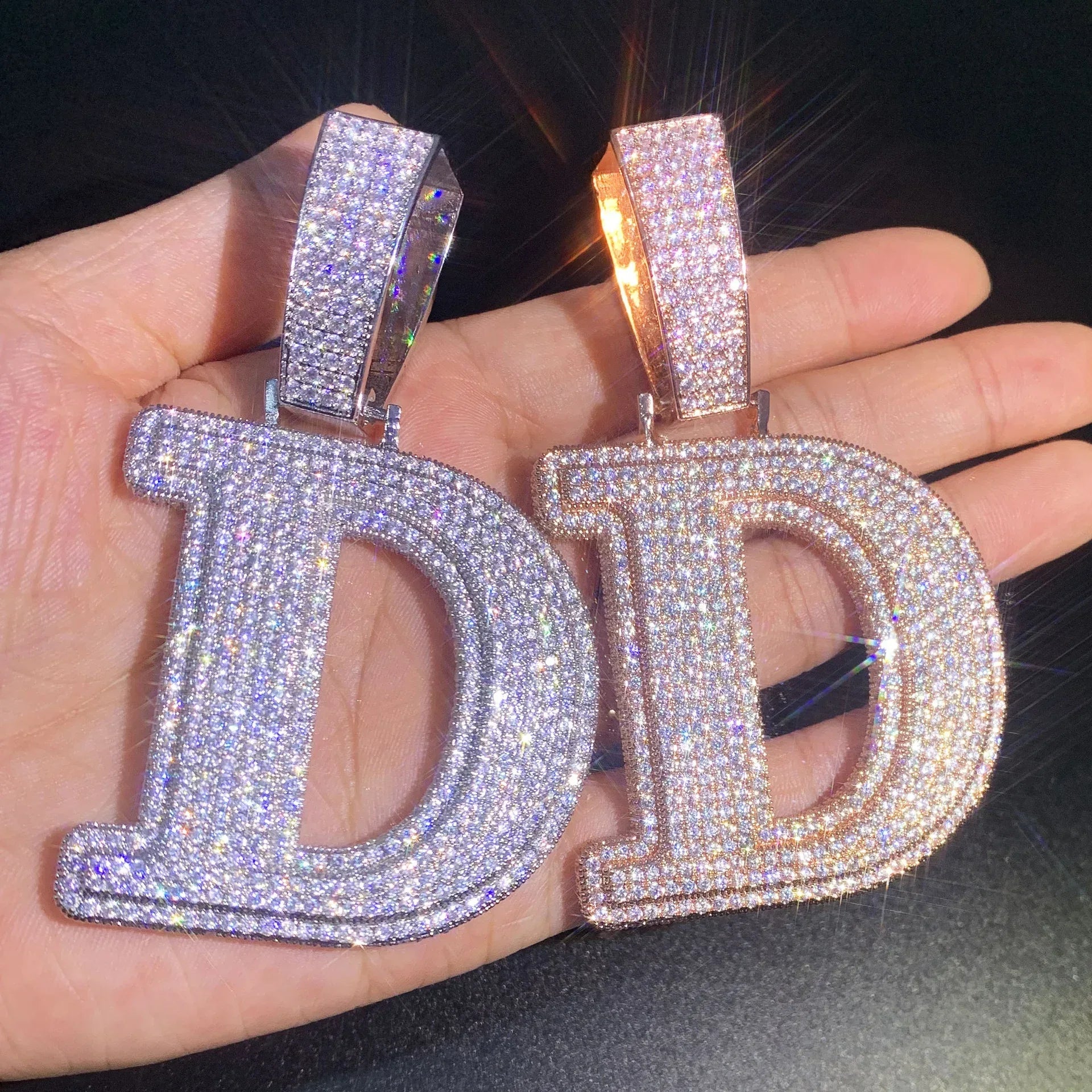 Iced Out Letter & Number Pendant | CZ Hip Hop Bling Jewelry Necklace - CaratixJewelry