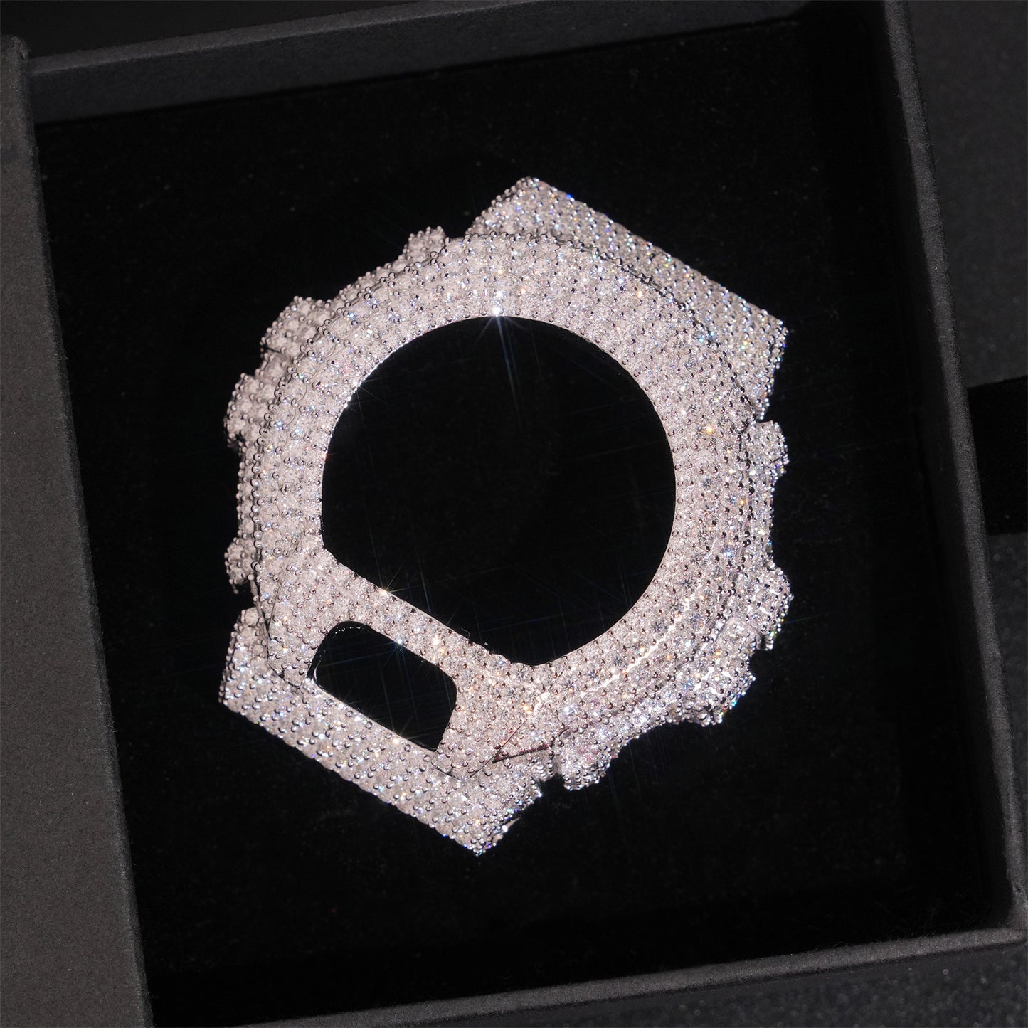 Custom S925 Silver Moissanite Watch Case | Iced Out Watch Bezel & Cover | Caratix