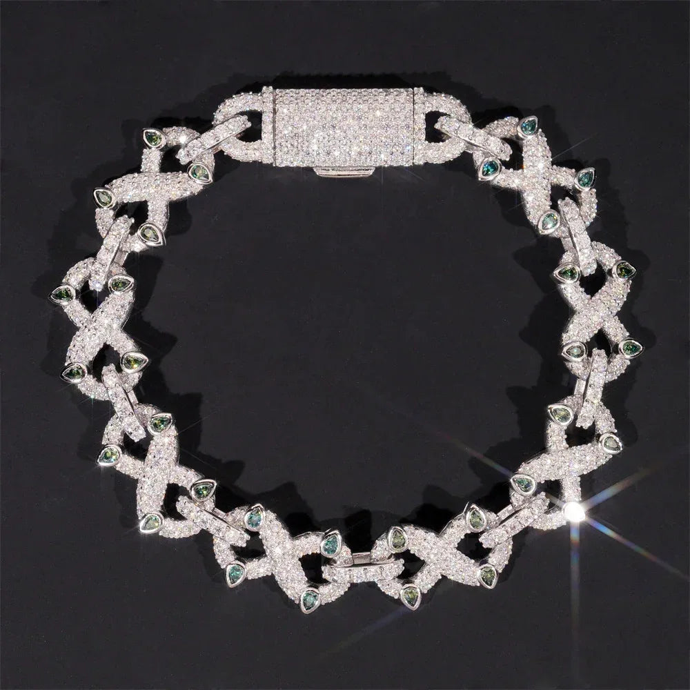 Moissanite Figure-Eight Bracelet | S925 Silver Iced Out Hip Hop Jewelry - CaratixJewelry