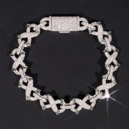 Moissanite Figure-Eight Bracelet | S925 Silver Iced Out Hip Hop Jewelry - CaratixJewelry