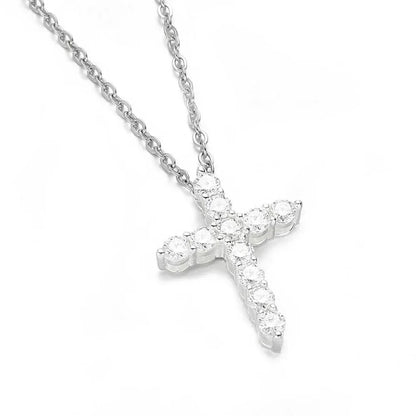 Moissanite Cross Pendant Necklace – S925 Sterling Silver Iced-Out Hip Hop Unisex Luxury Streetwear Jewelry - CaratixJewelry