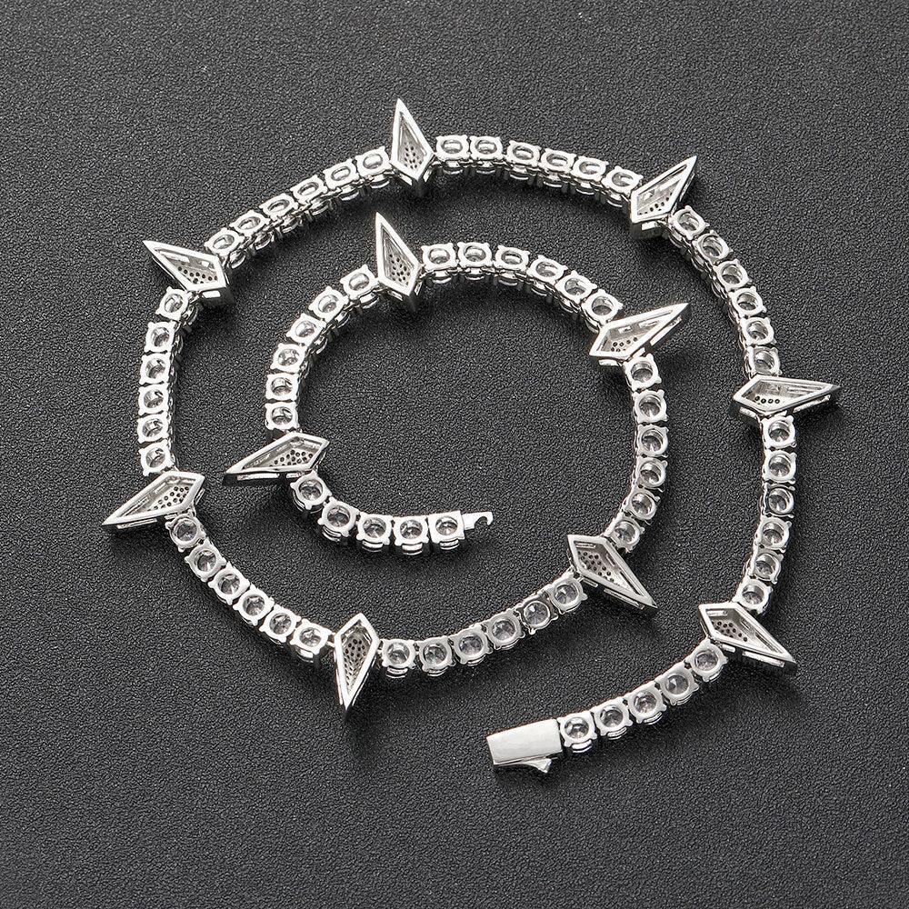 5mm Panther Tennis Chain S925 Silver Moissanite Rapper Necklace | Caratix Jewelry - CaratixJewelry