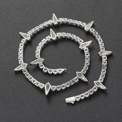 5mm Panther Tennis Chain S925 Silver Moissanite Rapper Necklace | Caratix Jewelry - CaratixJewelry
