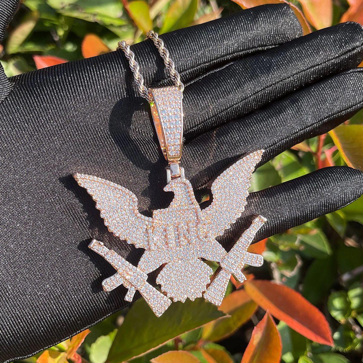 Men's Glacier Sculpture Necklace | Premium Copper CZ Weapon Jewelry Caratix - CaratixJewelry