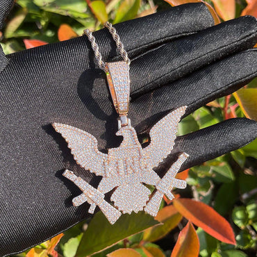 Men's Glacier Sculpture Necklace | Premium Copper CZ Weapon Jewelry Caratix - CaratixJewelry