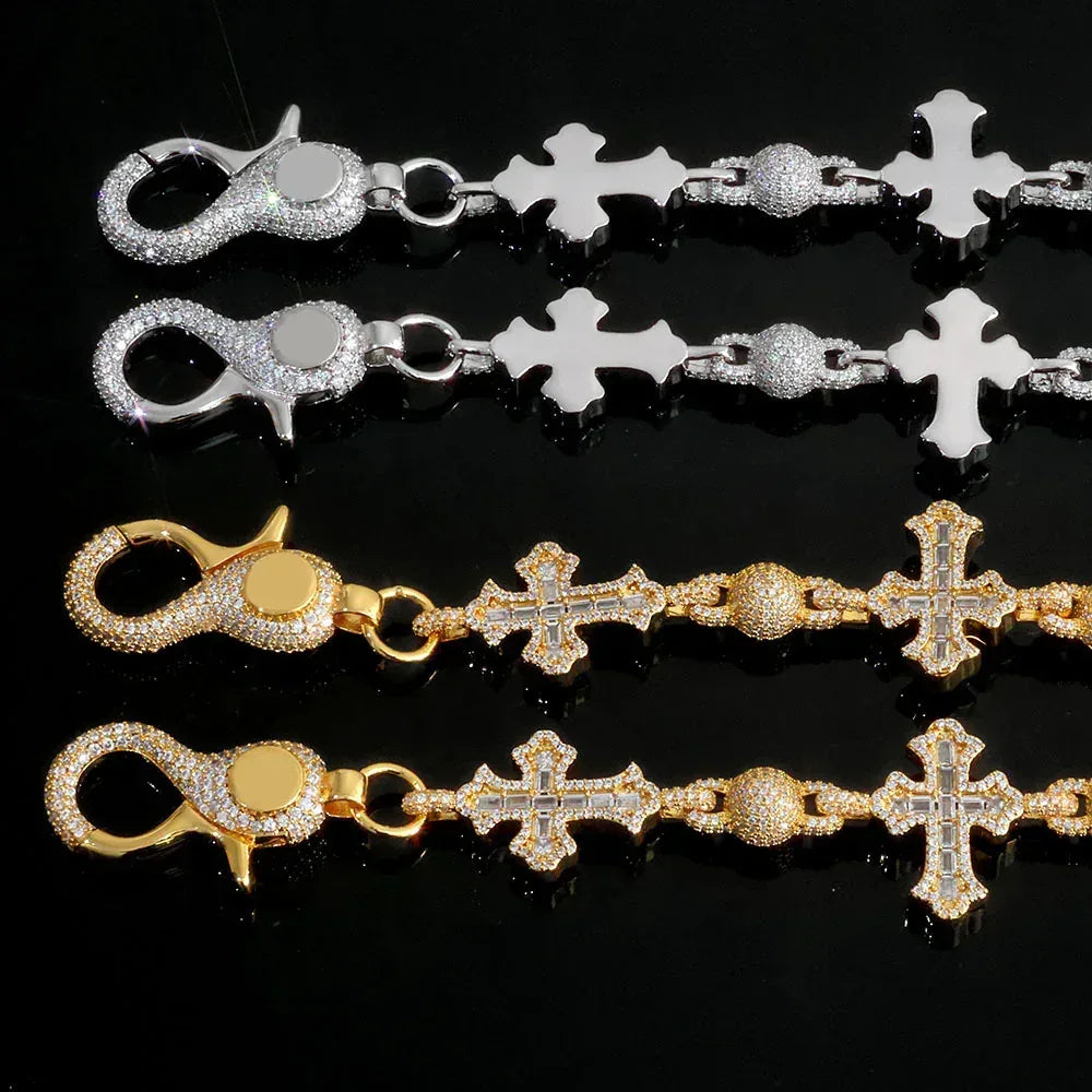Cross Pendant Round Bead Chain Waist Chain T-Shape Zircon Hip Hop Jewelry | Caratix Jewelry - CaratixJewelry