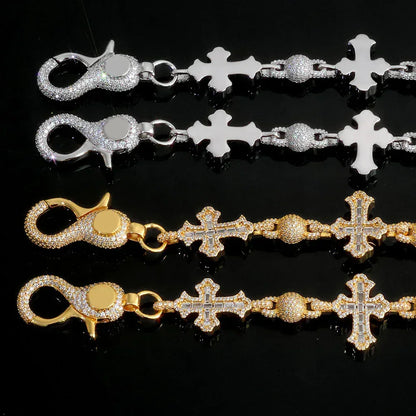 Cross Pendant Round Bead Chain Waist Chain T-Shape Zircon Hip Hop Jewelry | Caratix Jewelry - CaratixJewelry