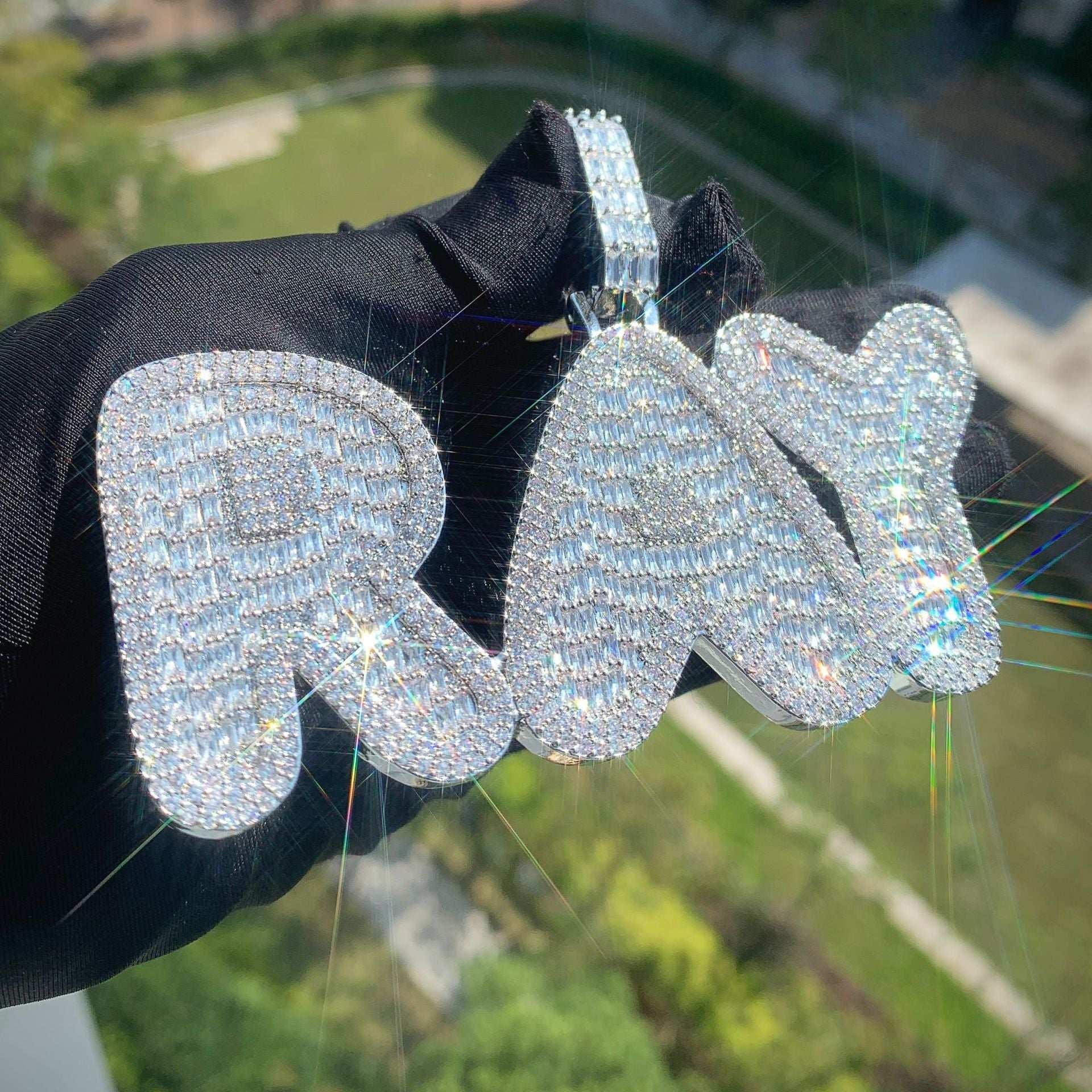 Custom Letter & Number Pendant | DIY Hip Hop Iced Out Personalized Necklace - CaratixJewelry