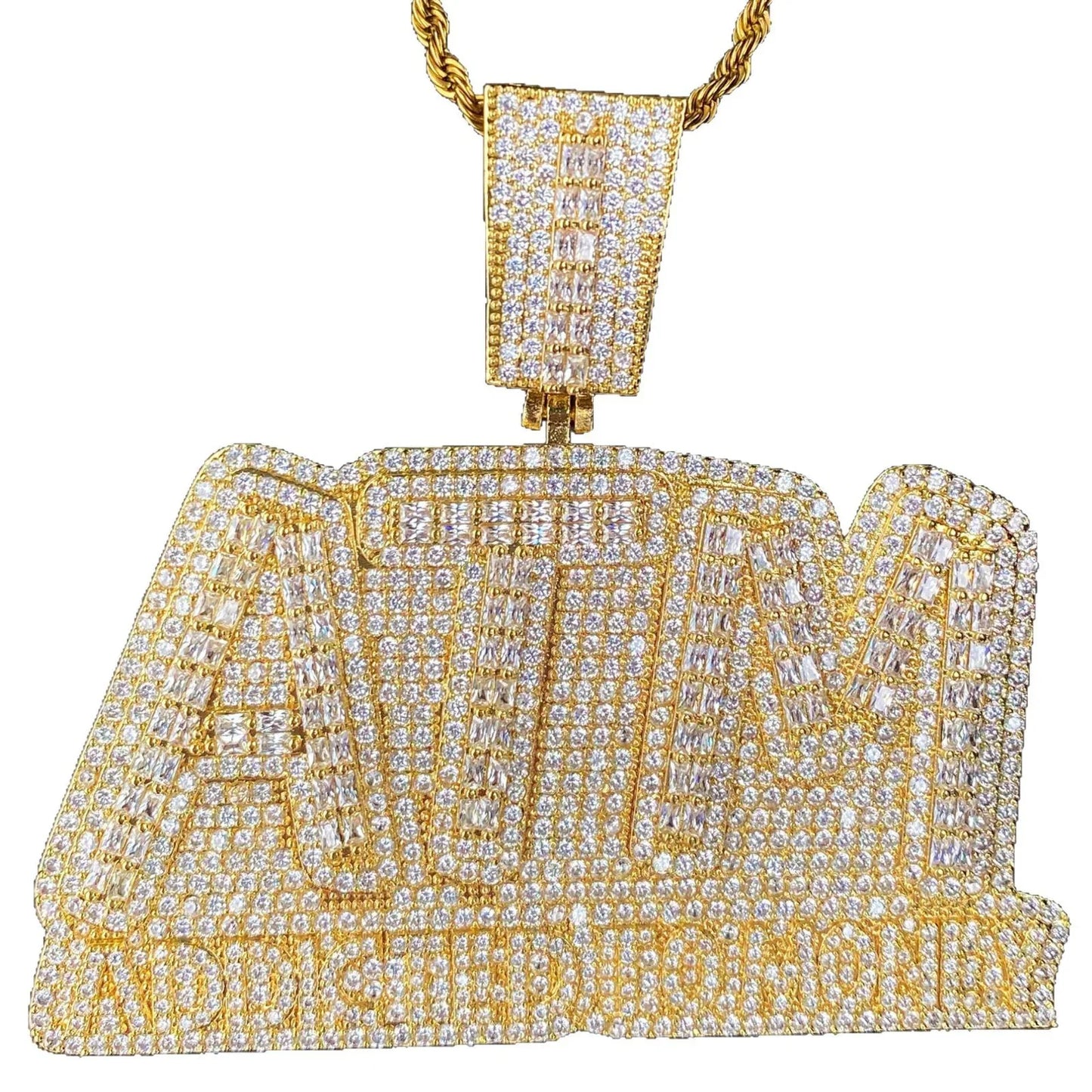 Women's "Addicted To Money" Necklace | Premium Copper CZ Cash Flow Jewelry - CaratixJewelry