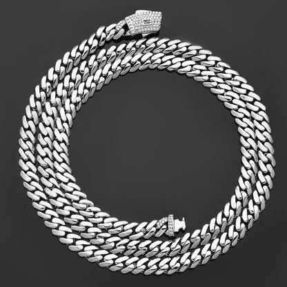 Enamel Moissanite Tennis Chain Necklace – S925 Sterling Silver Luxury Hip Hop Jewelry - CaratixJewelry
