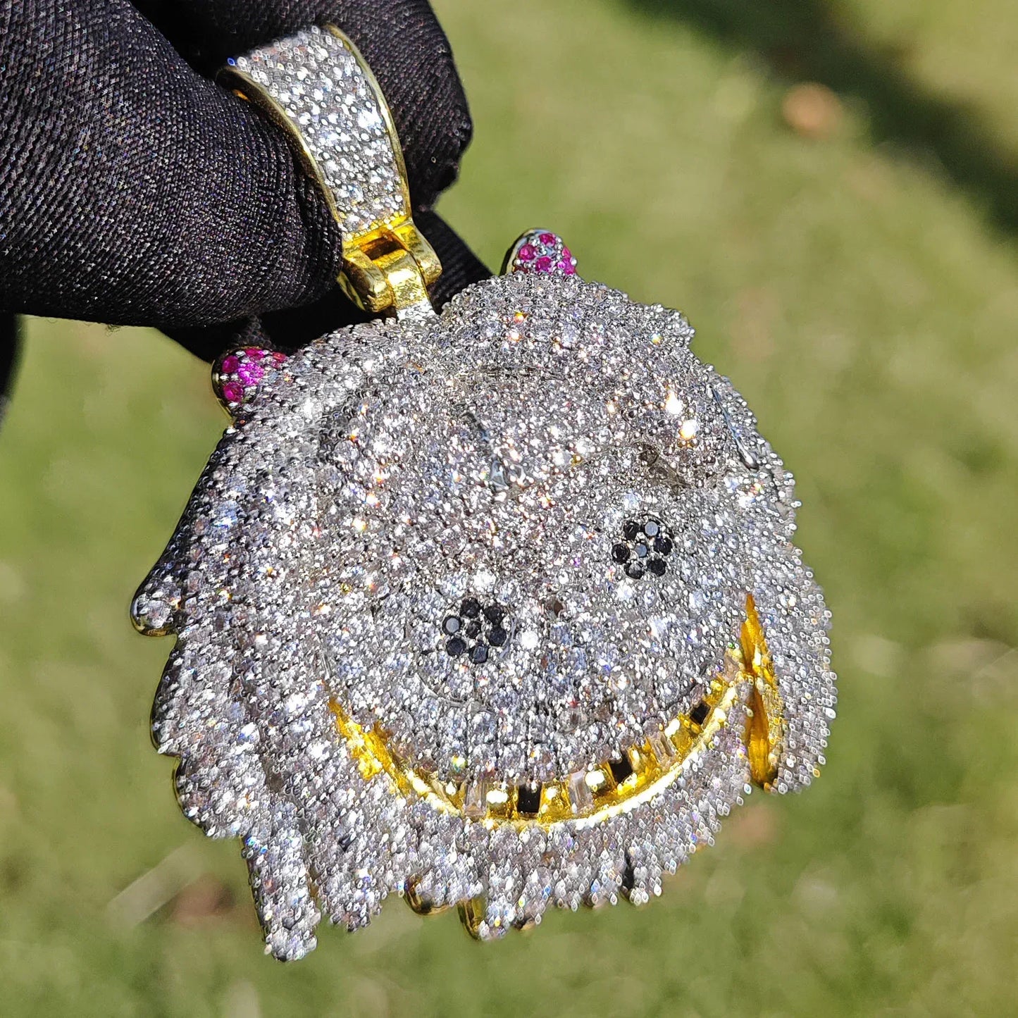 Iced Out Cartoon Girl Pendant Necklace – Hip Hop CZ Fashion Jewelry for Men & Women - CaratixJewelry