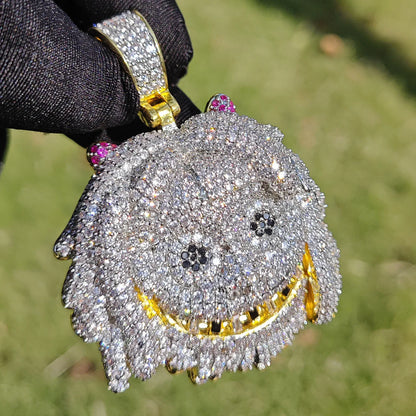 Iced Out Cartoon Girl Pendant Necklace – Hip Hop CZ Fashion Jewelry for Men & Women - CaratixJewelry