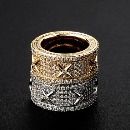 Unisex Vintage Iced Out Ring | Full Micro-Pave Round Band | Caratix