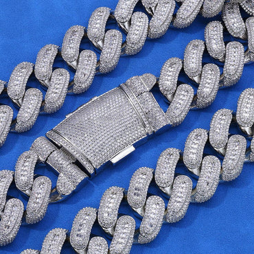 29mm Iced Out Bubble Cuban Chain Necklace Zircon - CaratixJewelry