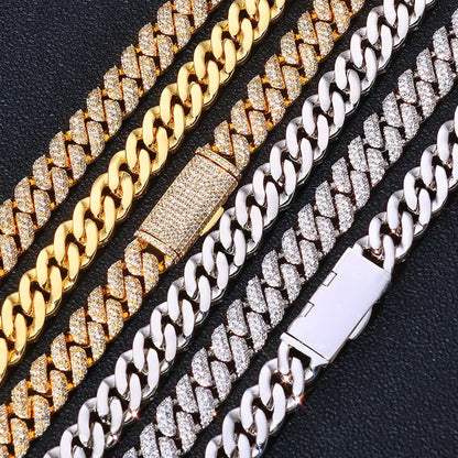 Custom 10mm Triple-Row Iced Cuban Link Gold Chain - CaratixJewelry